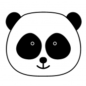 Tampon en bois Tête Panda