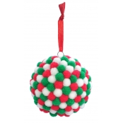 Boule de Noël à décorer avec pompons 6 cm