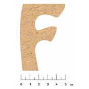 Alphabet en bois MDF adhésif 7,5cm Lettre F