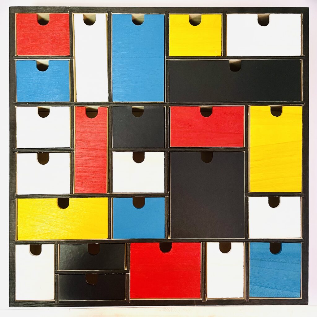 customiser un petit meuble à la manière de mondrian 