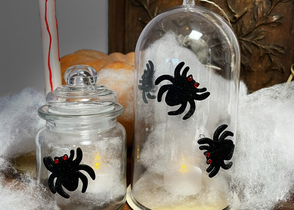 DIY décoration d'Halloween photophore (lumière) araignée