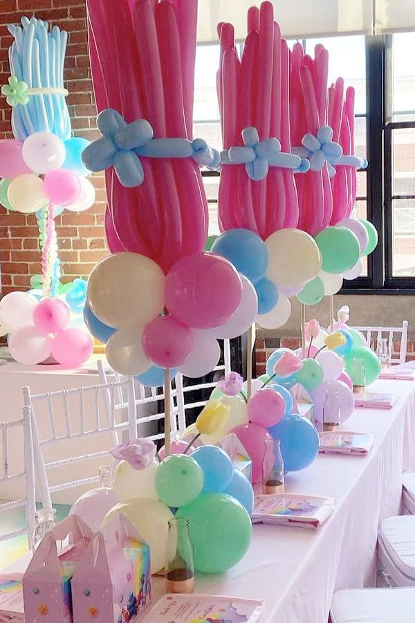 Anniversaire les Trolls décorations ballon enfant