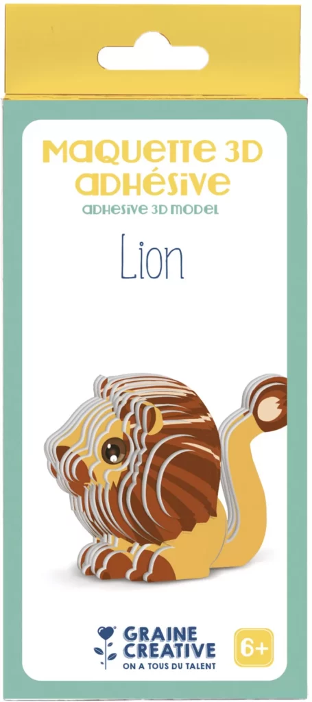 Maquette adhésive lion pour les tous petits