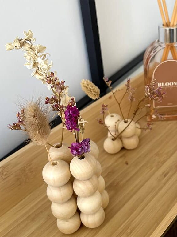 DIY vase déco avec des perles de bois !