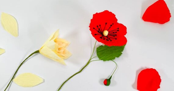 Mon bouquet immortel : tuto fleurs en papier crépon