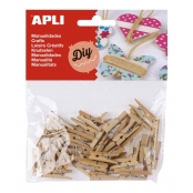 Pinces à linge en bois 2,5 cm 45 pièces