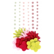 Perle de pluie autocollante et fleurs papier Couleurs