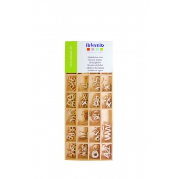 11006470 - 5414135055166 - Artemio - Alphabet en Bois Lettres majuscules (13 mm) Plateau
