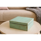 Boite en bois carrée 20 x 20 cm H 5 cm