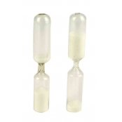 Sablier en verre 8 cm + fixation fil métallique Durée 3 mn