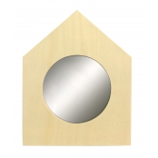 Miroir en bois maison 13 x 15 x 0,5 cm