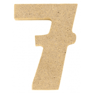 8747 - 3700443587478 - MegaCrea DIY - Chiffre en bois MDF 5 x 1,2 cm Chiffre 7 (sept)