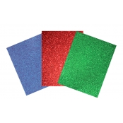 Tissu adhésif coupons pailletés Primaire 15x20 cm 3 pièces
