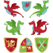 Tatouages dragons chevaliers 16 pièces