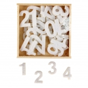 Chiffres en feutrine blanc pour Calendrier de l\'Avent