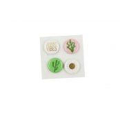 Sticker badge Cactus 2,5cm 4 pièces