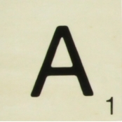 Grande lettre en bois façon scrabble 10 cm Lettre A