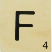 Grande lettre en bois façon scrabble 10 cm Lettre F