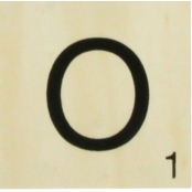 Grande lettre en bois façon scrabble 10 cm Lettre O