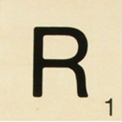 Grande lettre en bois façon scrabble 10 cm Lettre R