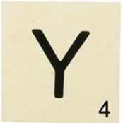 Grande lettre en bois façon scrabble 10 cm Lettre Y