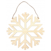 Flocon de neige en bois à suspendre 30 x 30 x 0,5 cm