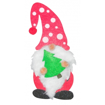 3775 - 3700443537756 - MegaCrea DIY - Gnome en bois à décorer avec feutrine et fourrure 6,5 x 14 cm