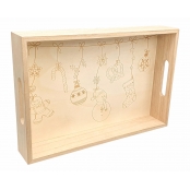 Plateau en bois à décorer 30 x 20 x 5 cm