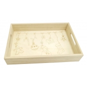 Plateau en bois à décorer 30 x 20 x 5 cm