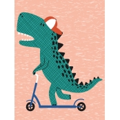 Kit diamond painting enfant Dino trotinette 15 x 20 cm