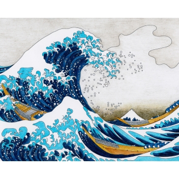 8469 - 3700443584699 - MegaCrea DIY - Kit diamond painting Vague d\'Hokusai 40 x 50 cm