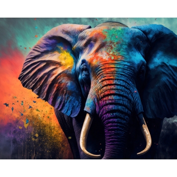 8473 - 3700443584736 - MegaCrea DIY - Kit diamond painting Eléphant 40 x 50 cm
