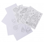 Cartes de vœux à colorier 16 x 10,5 cm 4 pièces