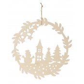 Couronne de Noël en bois 29 cm