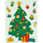 Kit peinture au numéro sapin de Noël 18 x 24 cm