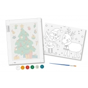 Kit peinture au numéro sapin de Noël 18 x 24 cm