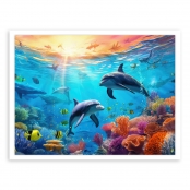 Kit diamond painting Dauphins 50 x 40 cm