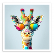 Kit diamond painting Drôle de girafe 30 x 30 cm