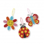 Kit porte clés diamond painting Insectes 8 à 8,6 cm 3 pièces