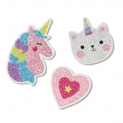 Kit stickers diamond painting Licorne 5,3 à 9 cm 3 pièces