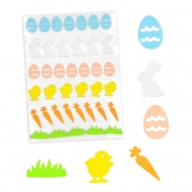 Stickers mousse Pâques 1,5 à 3,5 cm 39 pièces