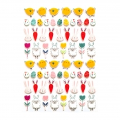 Stickers puffy Pâques 1,4 à 3,1 cm 68 pièces