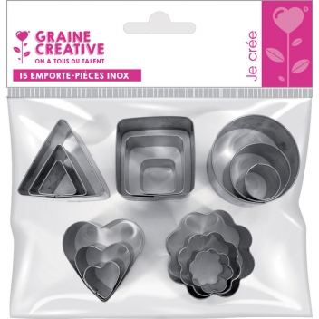 265028 - 3471052650289 - Graine créative - emporte-pièces métal Assortiment 15 pièces - 3