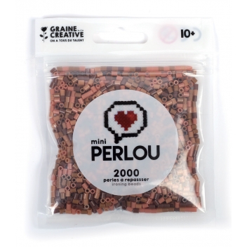 731711 - 3471057317118 - Perlou - Perles à repasser Mini Perlou Camaieu 4 coul. Marron