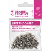Rivets doubles 8 et 6 mm pour Cuir et Fimo Cuir 30 pièces
