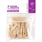 Mini Pinces à Linge naturel 4,7 cm 12 pièces