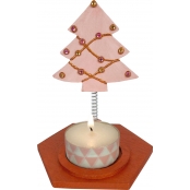 Support à Bougie Sapin 9x7,8x11 cm