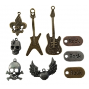 Breloques en métal Rock 9 pièces