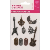Breloques en métal Rock 9 pièces