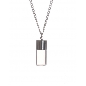 Pendentif Fiole en verre Bouteille Argenté 25x10mm